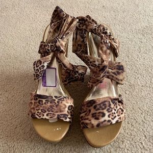 Leopard print wedges